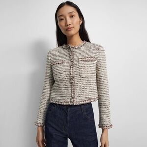 Theory Cropped Jacket in Cotton Tweed size 2
